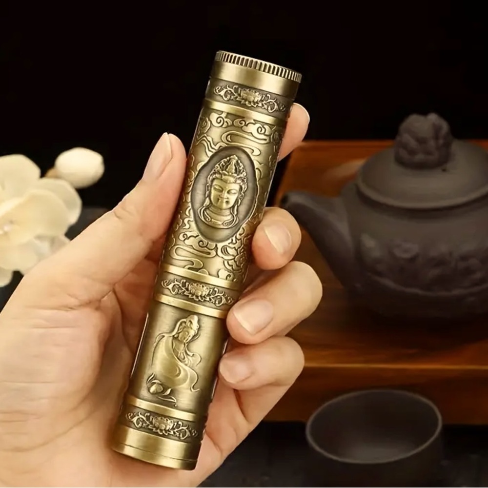 Bronze scroll tube - Picture 2 of 4
